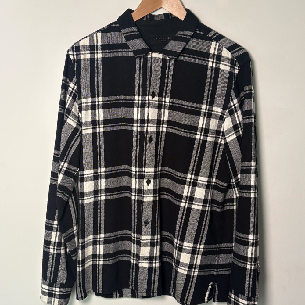 All Saints Monochrome Striped Shirt